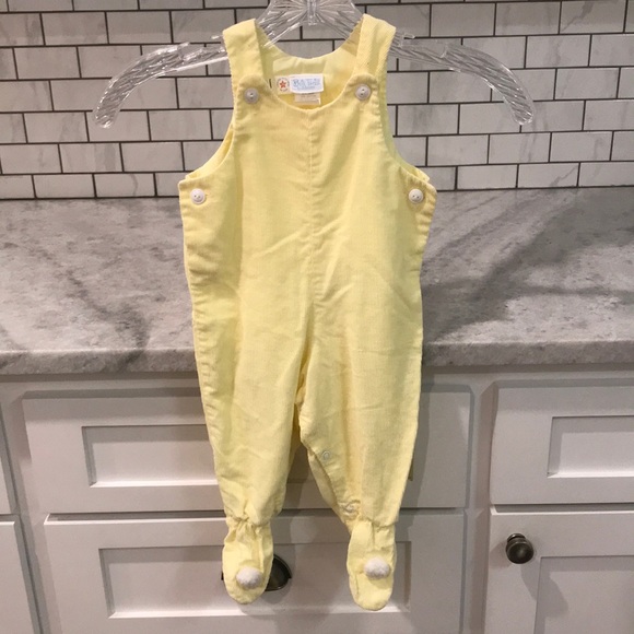 Betty Terrel Other - Vintage Betty Terrel Footed Jumper Infant Size 9 Months Yellow Corduroy Onsie